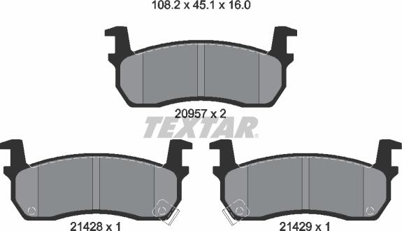 Textar 2095702 - Kit pastiglie freno, Freno a disco autozon.pro