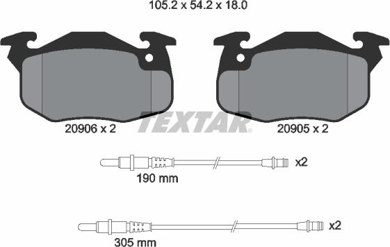 Textar 89001600 - Kit freno, Freno a disco autozon.pro