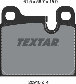 Textar 2091001 - Kit pastiglie freno, Freno a disco autozon.pro