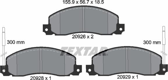 Textar 2092602 - Kit pastiglie freno, Freno a disco autozon.pro