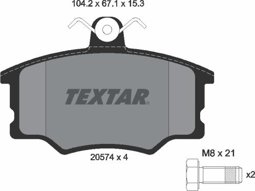 Textar 2057401 - Kit pastiglie freno, Freno a disco autozon.pro