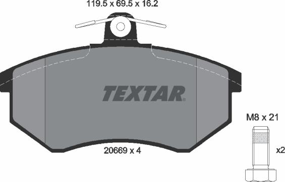 Textar 2066904 - Kit pastiglie freno, Freno a disco autozon.pro