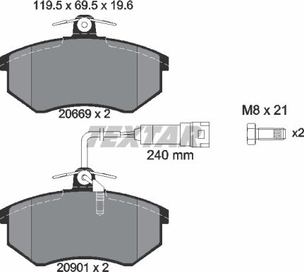 Textar 2066922 - Kit pastiglie freno, Freno a disco autozon.pro