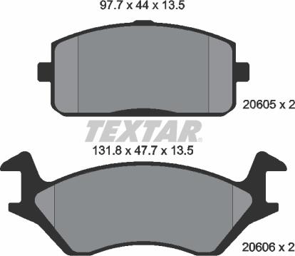 Textar 2060501 - Kit pastiglie freno, Freno a disco autozon.pro