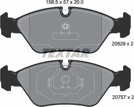 Textar 2062902 - Kit pastiglie freno, Freno a disco autozon.pro