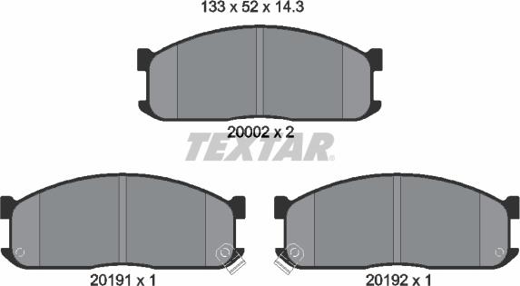 Textar 2000201 - Kit pastiglie freno, Freno a disco autozon.pro