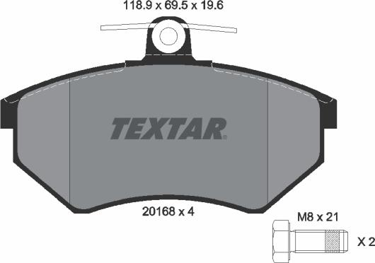 Textar 2016804 - Kit pastiglie freno, Freno a disco autozon.pro