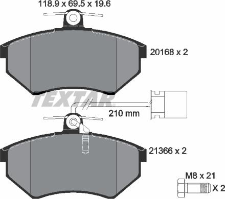 Textar 2016805 - Kit pastiglie freno, Freno a disco autozon.pro