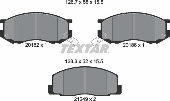 Textar 2018201 - Kit pastiglie freno, Freno a disco autozon.pro