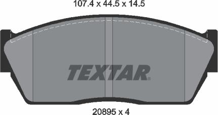 Textar 2089501 - Kit pastiglie freno, Freno a disco autozon.pro