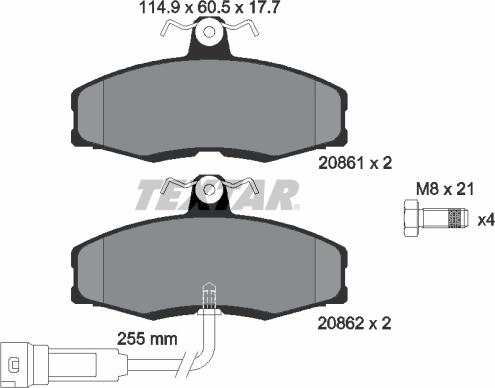 Textar 2086109 - Kit pastiglie freno, Freno a disco autozon.pro