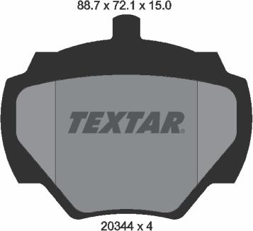 Textar 2034402 - Kit pastiglie freno, Freno a disco autozon.pro