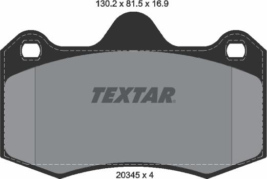 Textar 2034501 - Kit pastiglie freno, Freno a disco autozon.pro