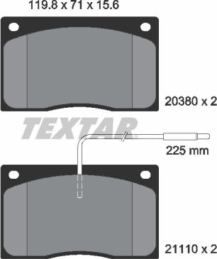 Textar 2038002 - Kit pastiglie freno, Freno a disco autozon.pro