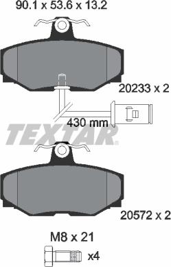 Textar 2023301 - Kit pastiglie freno, Freno a disco autozon.pro