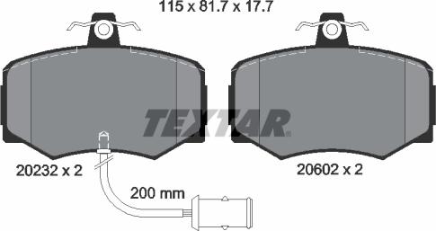 Textar 2023201 - Kit pastiglie freno, Freno a disco autozon.pro