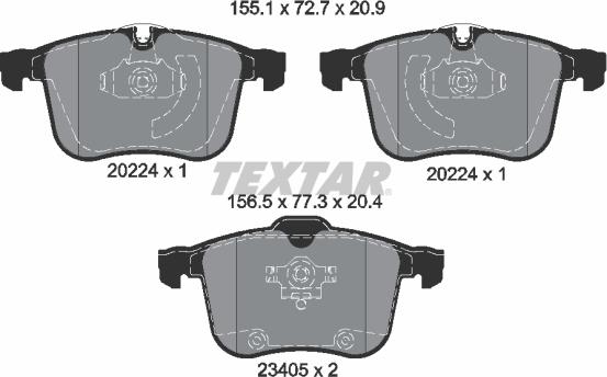 Textar 2022401 - Kit pastiglie freno, Freno a disco autozon.pro