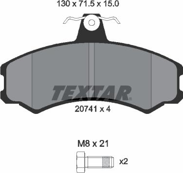 Textar 2074105 - Kit pastiglie freno, Freno a disco autozon.pro