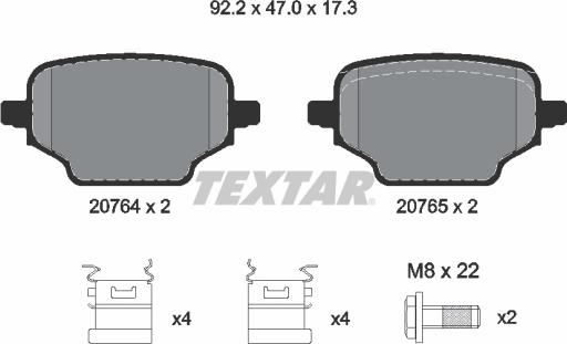 Textar 2076401 - Kit pastiglie freno, Freno a disco autozon.pro