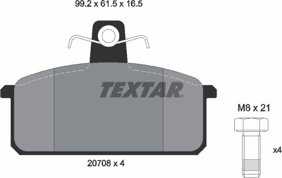 Textar 2070803 - Kit pastiglie freno, Freno a disco autozon.pro