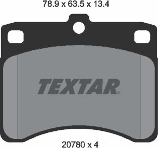 Textar 2078001 - Kit pastiglie freno, Freno a disco autozon.pro