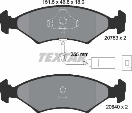 Textar 2078302 - Kit pastiglie freno, Freno a disco autozon.pro