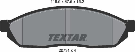 Textar 2073101 - Kit pastiglie freno, Freno a disco autozon.pro