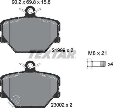 Textar 2199901 - Kit pastiglie freno, Freno a disco autozon.pro