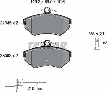 Textar 2194504 - Kit pastiglie freno, Freno a disco autozon.pro