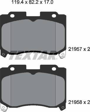 Textar 2195701 - Kit pastiglie freno, Freno a disco autozon.pro