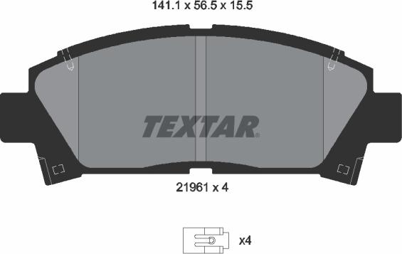 Textar 2196102 - Kit pastiglie freno, Freno a disco autozon.pro