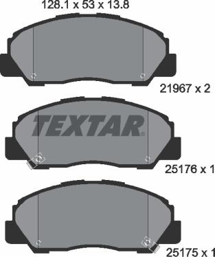 Textar 2196701 - Kit pastiglie freno, Freno a disco autozon.pro