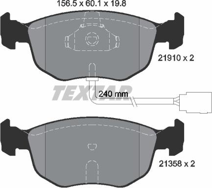 Textar 2191003 - Kit pastiglie freno, Freno a disco autozon.pro