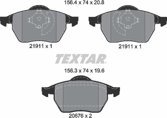 Textar 2191102 - Kit pastiglie freno, Freno a disco autozon.pro