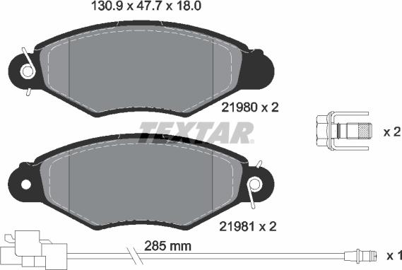 Textar 2198009 - Kit pastiglie freno, Freno a disco autozon.pro