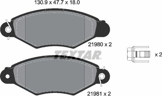 Textar 2198004 - Kit pastiglie freno, Freno a disco autozon.pro