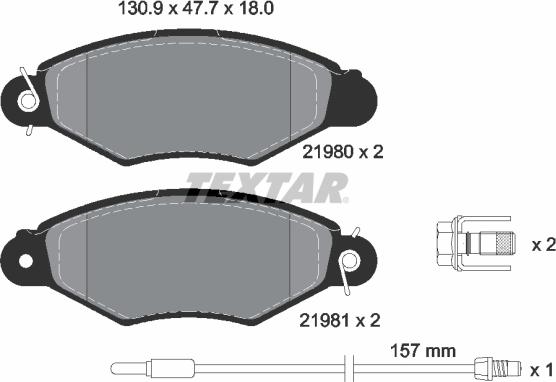 Textar 2198003 - Kit pastiglie freno, Freno a disco autozon.pro