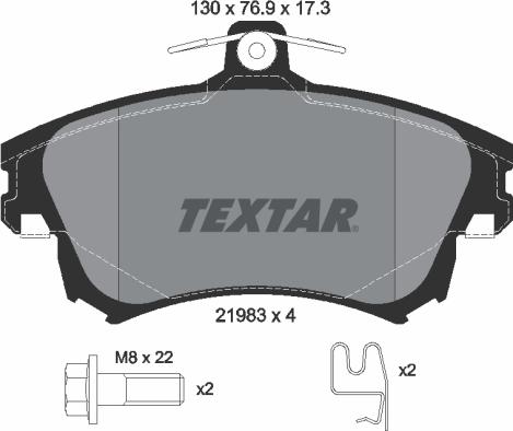 Textar 2198302 - Kit pastiglie freno, Freno a disco autozon.pro