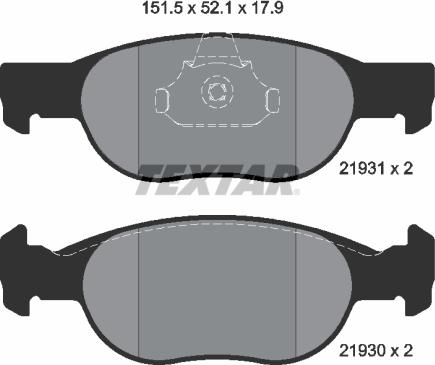 Textar 89012800 - Kit freno, Freno a disco autozon.pro