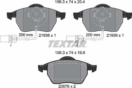 Textar 2193801 - Kit pastiglie freno, Freno a disco autozon.pro