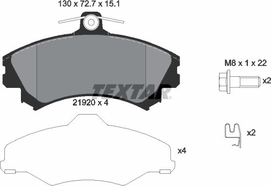 Textar 2192001 - Kit pastiglie freno, Freno a disco autozon.pro