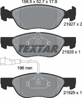 Textar 2192701 - Kit pastiglie freno, Freno a disco autozon.pro