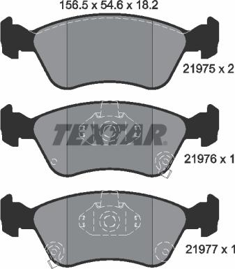 Textar 2197502 - Kit pastiglie freno, Freno a disco autozon.pro