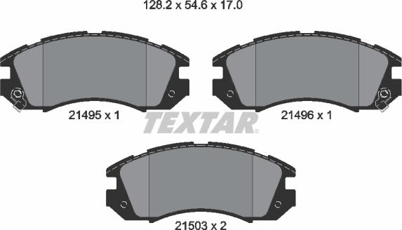 Textar 2149501 - Kit pastiglie freno, Freno a disco autozon.pro