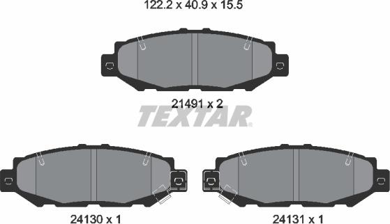 Textar 2149101 - Kit pastiglie freno, Freno a disco autozon.pro