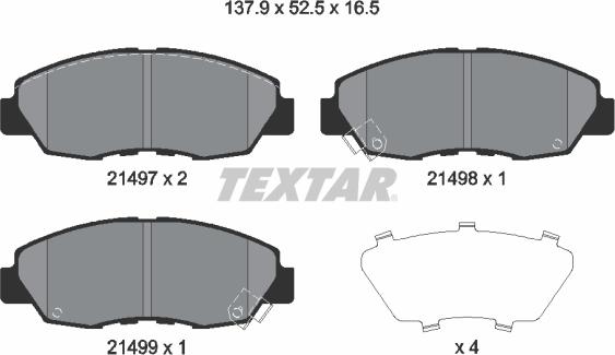 Textar 2149704 - Kit pastiglie freno, Freno a disco autozon.pro