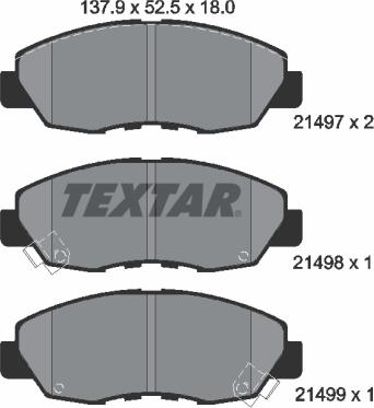 Textar 2149701 - Kit pastiglie freno, Freno a disco autozon.pro