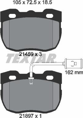 Textar 2145902 - Kit pastiglie freno, Freno a disco autozon.pro