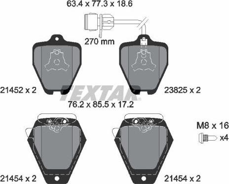 Textar 2145201 - Kit pastiglie freno, Freno a disco autozon.pro