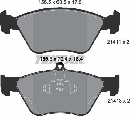 Textar 2141101 - Kit pastiglie freno, Freno a disco autozon.pro